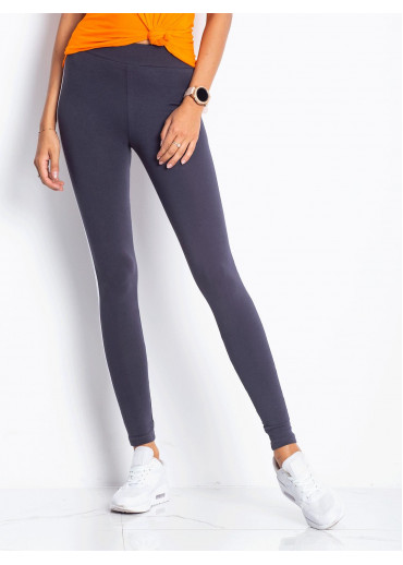 Grafitovo sivé legíny s lampasmi