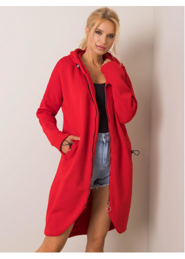 Červená predĺžená mikina