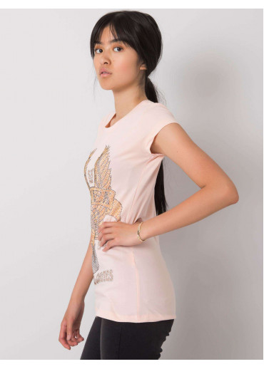 Púdrovo ružové bavlnené tričko