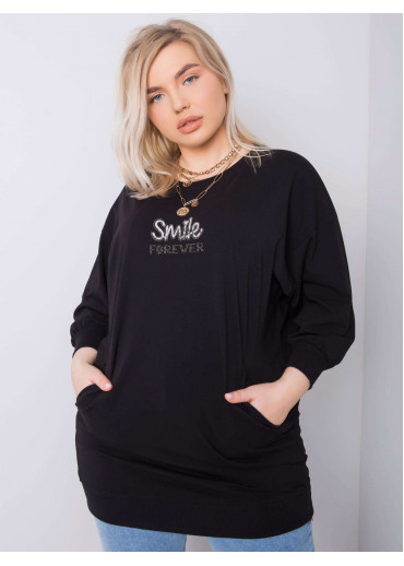 Čierne dámske predĺžené tričko