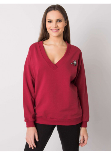 Bordovo červená mikina