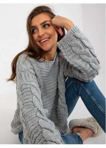 Sivý pletený sveter