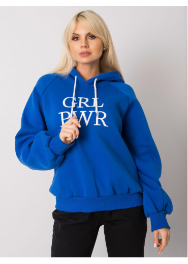 Modrá oteplená mikina s kapucňou