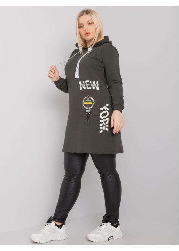 Khaki zelená tunika s potlačou