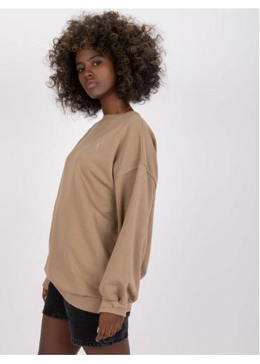 Béžovo hnedá basic mikina