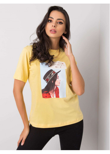 Žlté bavlnené tričko