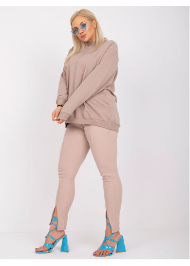 Béžovo hnedá bavlnená mikina