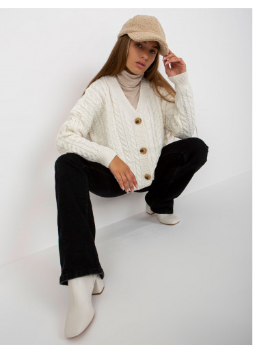 Smotanovo biely sveter na gombíky