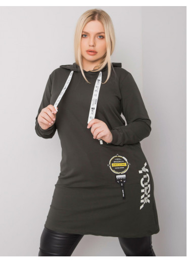 Khaki zelená tunika s potlačou