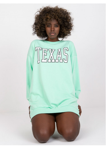 Svetlozelená predĺžená mikina