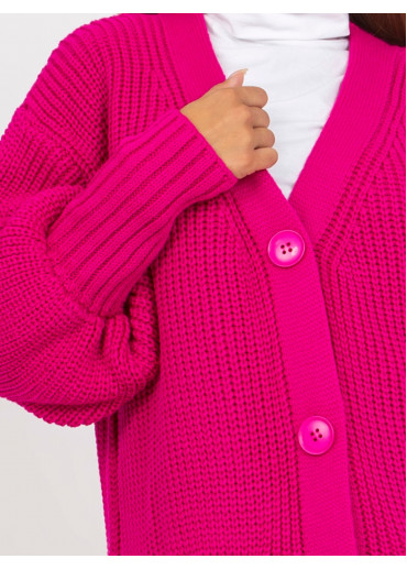 Fuchsiovo ružový kardigán