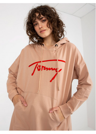 Béžovo hnedá mikina s kapucňou