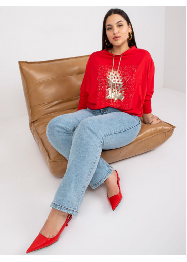 Červené tričko s 3/4 rukávom