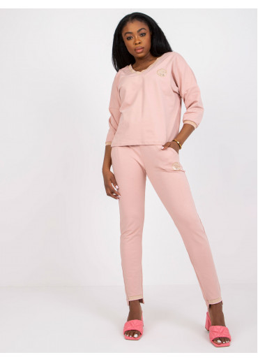 Tmavopúdrovo ružová tepláková súprava