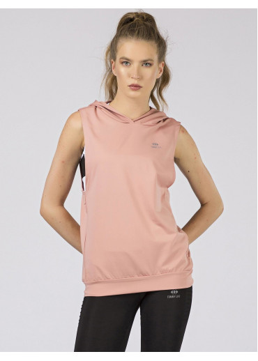 Tmavopúdrovo ružové tričko s kapucňou