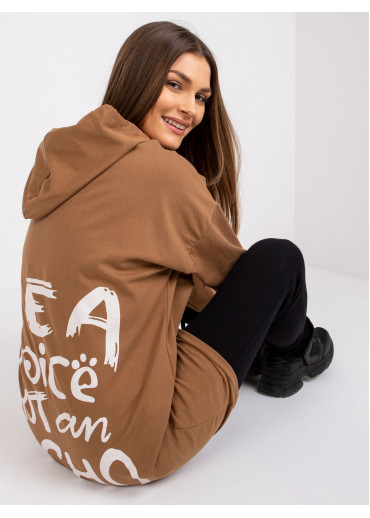 Hnedá predĺžená mikina