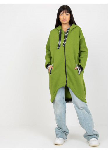 Zelená asymetrická mikina