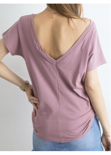 Tmavopúdrovo ružové bavlnené tričko