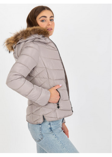 Béžovo hnedá prešívaná bunda