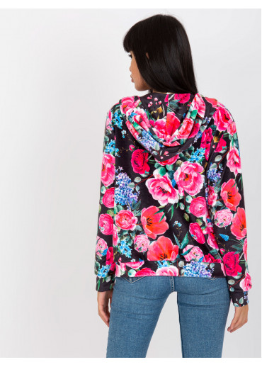 Ružová kvetovaná mikina