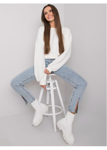 Smotanovo biela crop top mikina