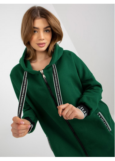 Tmavozelená asymetrická mikina