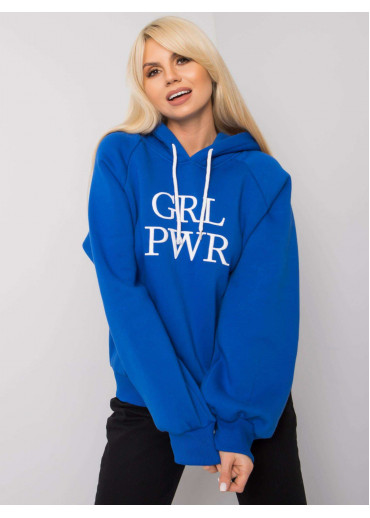 Modrá oteplená mikina s kapucňou