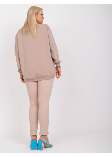 Béžovo hnedá bavlnená mikina