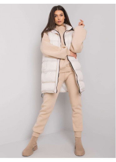 Béžovo hnedá tepláková súprava s vestou