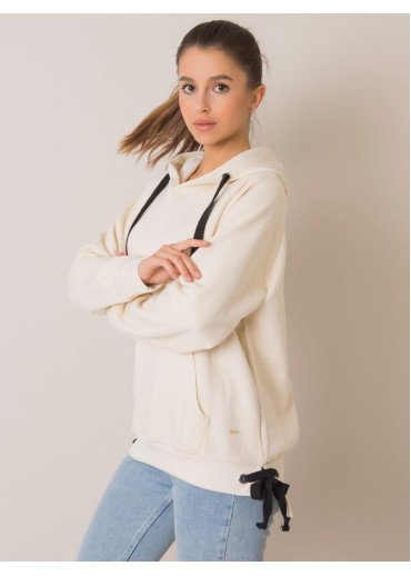 Smotanovo biela mikina s kapucňou