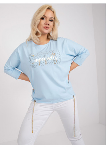 Svetlomodré tričko s potlačou