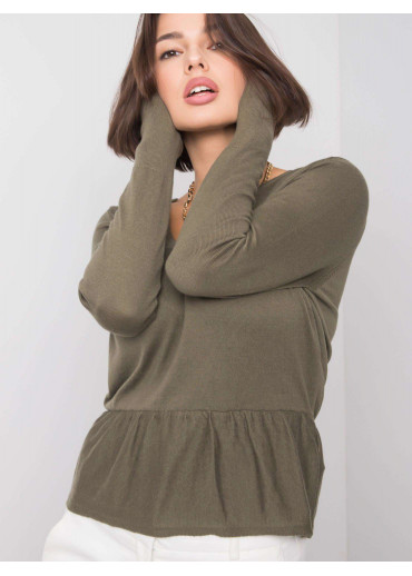 Khaki zelený pulóver