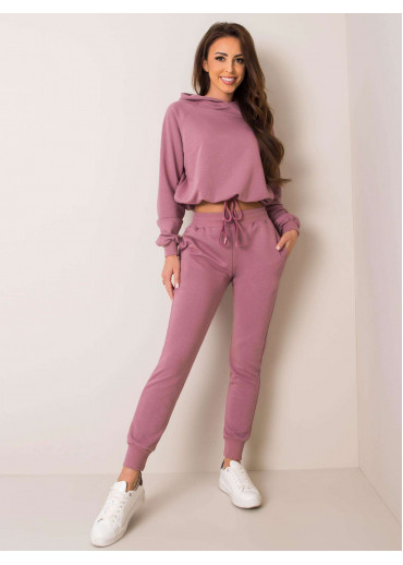 Tmavopúdrovo ružová tepláková súprava