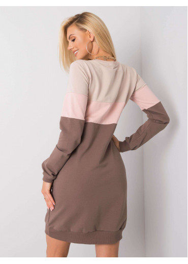 Béžovo hnedé mikinové šaty
