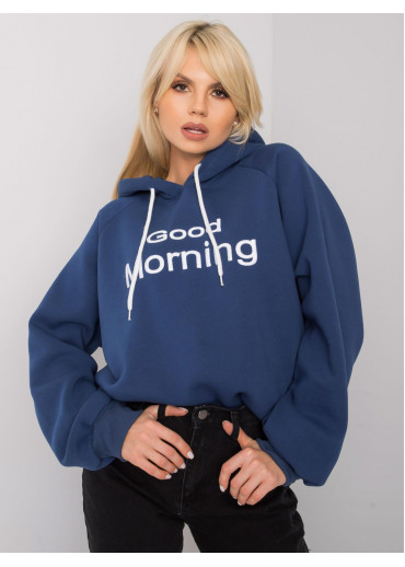 Modrá oteplená mikina s kapucňou