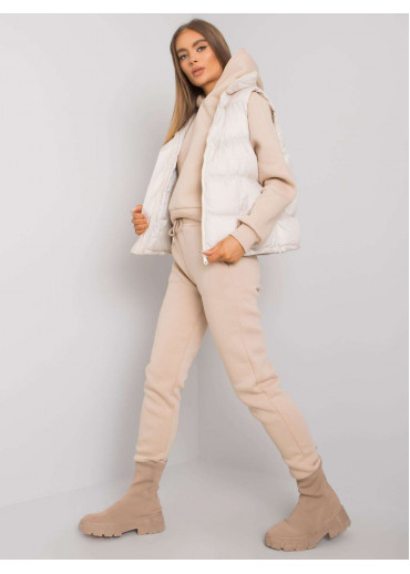 Béžovo hnedá tepláková súprava s vestou