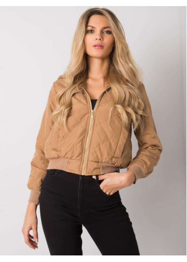 Béžovo hnedá krátka prechodná bunda