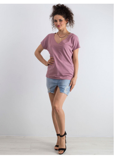 Tmavopúdrovo ružové basic tričko