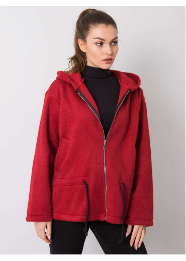 Bordovo červená mikina s kapucňou