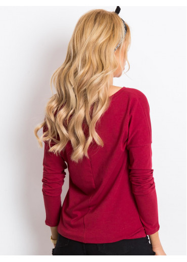 Bordovo červené tričko so šnúrkou