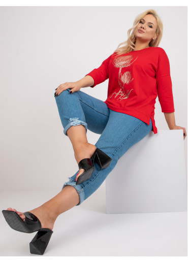 Červené tričko s potlačou
