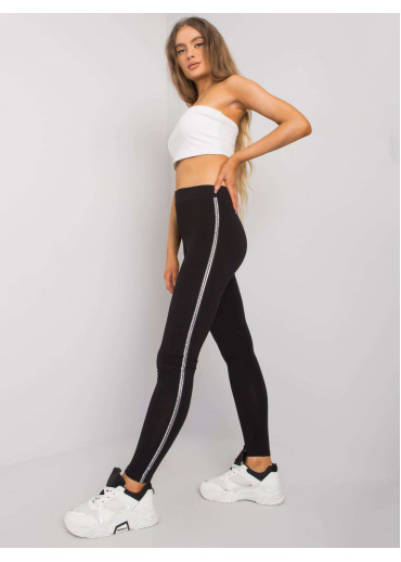 Čierne legíny s lampasmi