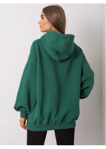 Tmavozelená basic mikina s kapucňou