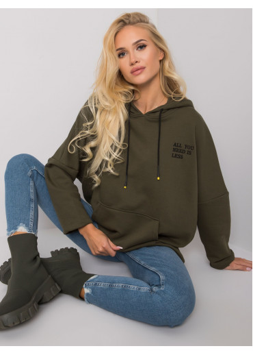 Khaki zelená mikina s kapucňou