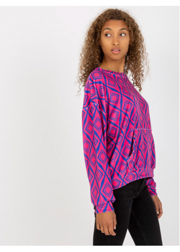 Ružová vzorovaná mikina