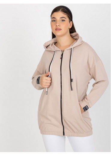 Béžovo hnedá mikina s kapucňou
