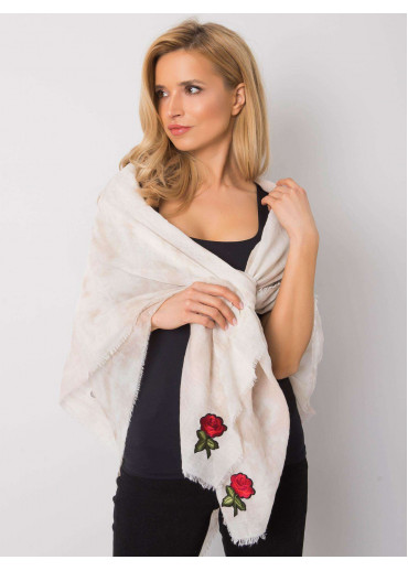 Béžovo hnedá šatka s výšivkami