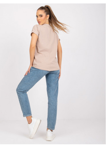 Béžovo hnedé basic tričko