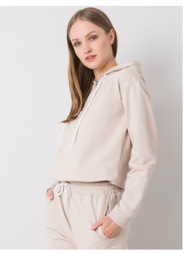 Béžovo hnedá mikina s kapucňou