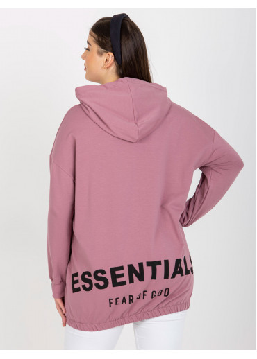 Tmavopúdrovo ružová mikina s kapucňou